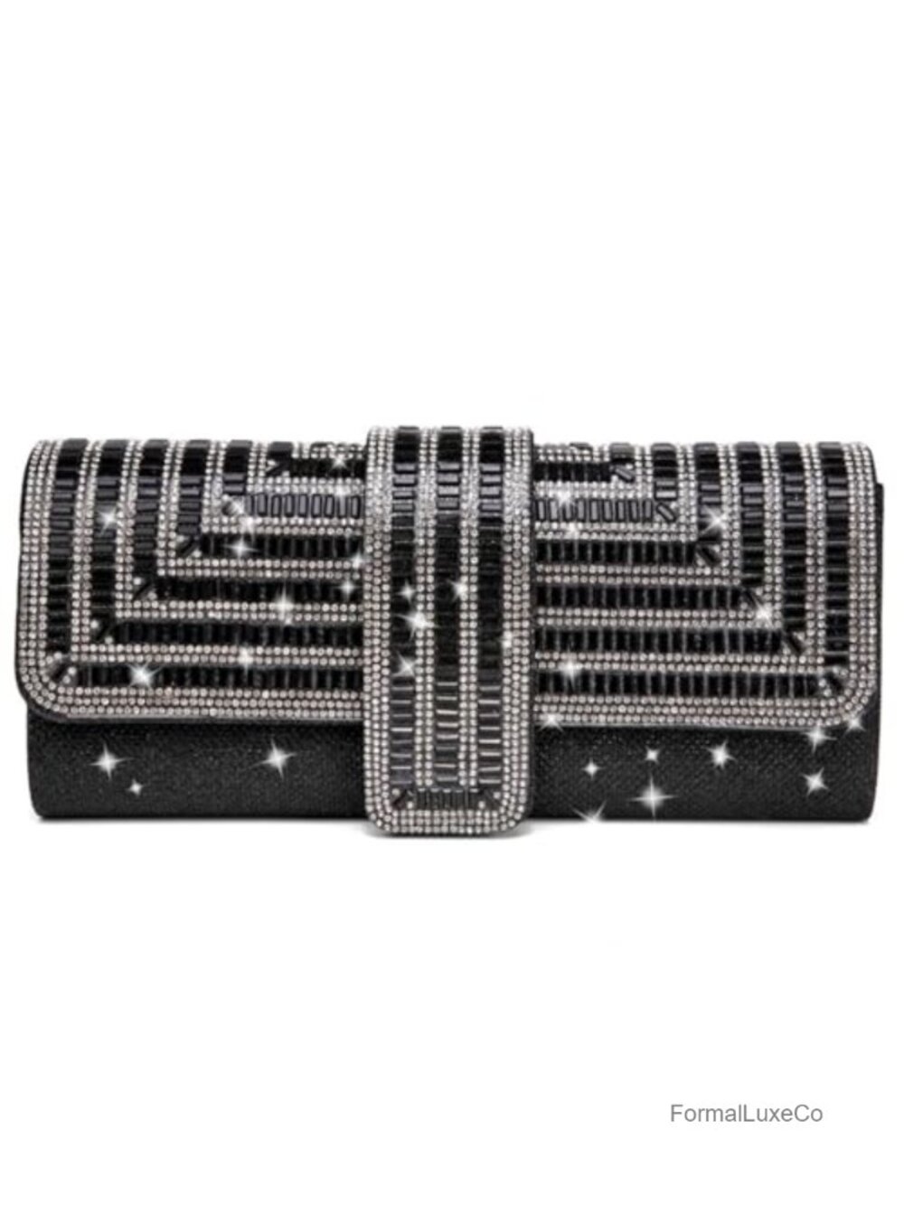Women's Rhinestone Evening Clutch Purse | Glitter Formal Bag with Chain |